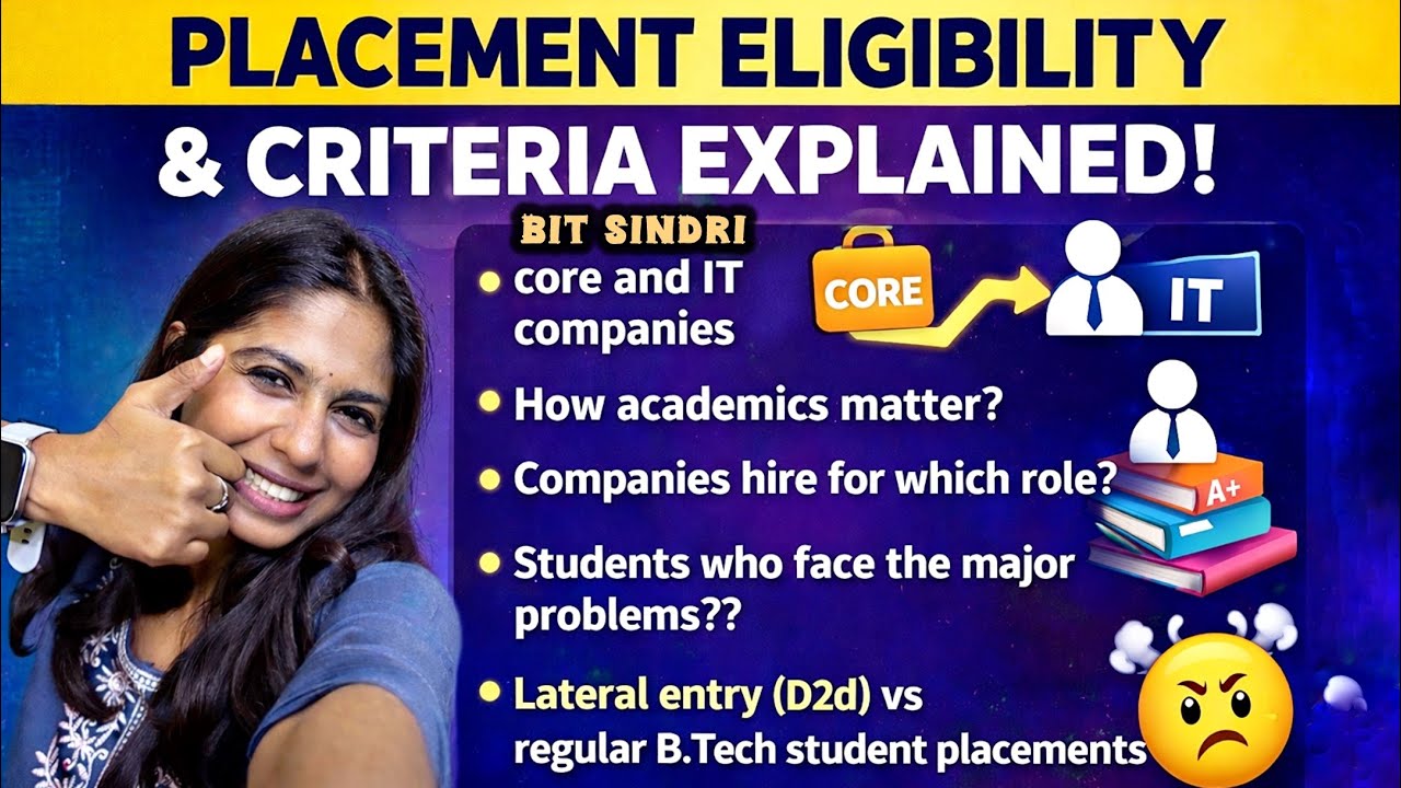 Placement Eligibility criteria | Core & IT | CGPA & Roles | BIT Sindri #bitsindri #engineering #fyp