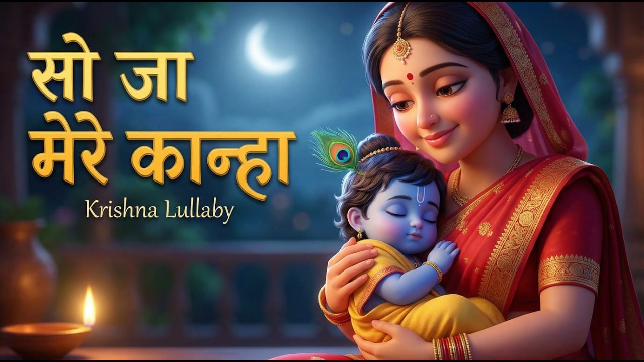 So Ja Mere Kanha 💙 Krishna Lullaby for Peaceful Baby Sleep | Vrindavan Night Bhajan 🦚