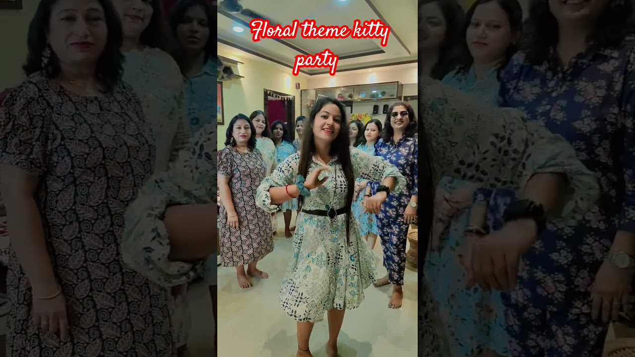 Kitty party | Floral theme party | kitty party video | masti reels #kittypartyforladies #ytshorts