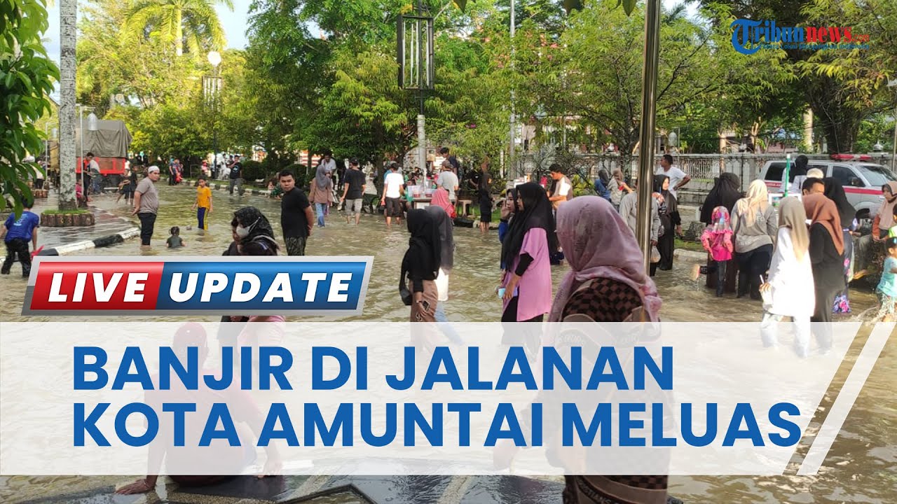 Banjir di Jalanan Kota Amuntai Meluas hingga Ketinggian Meningkat, Beberapa Ruas Jalan Ditutup