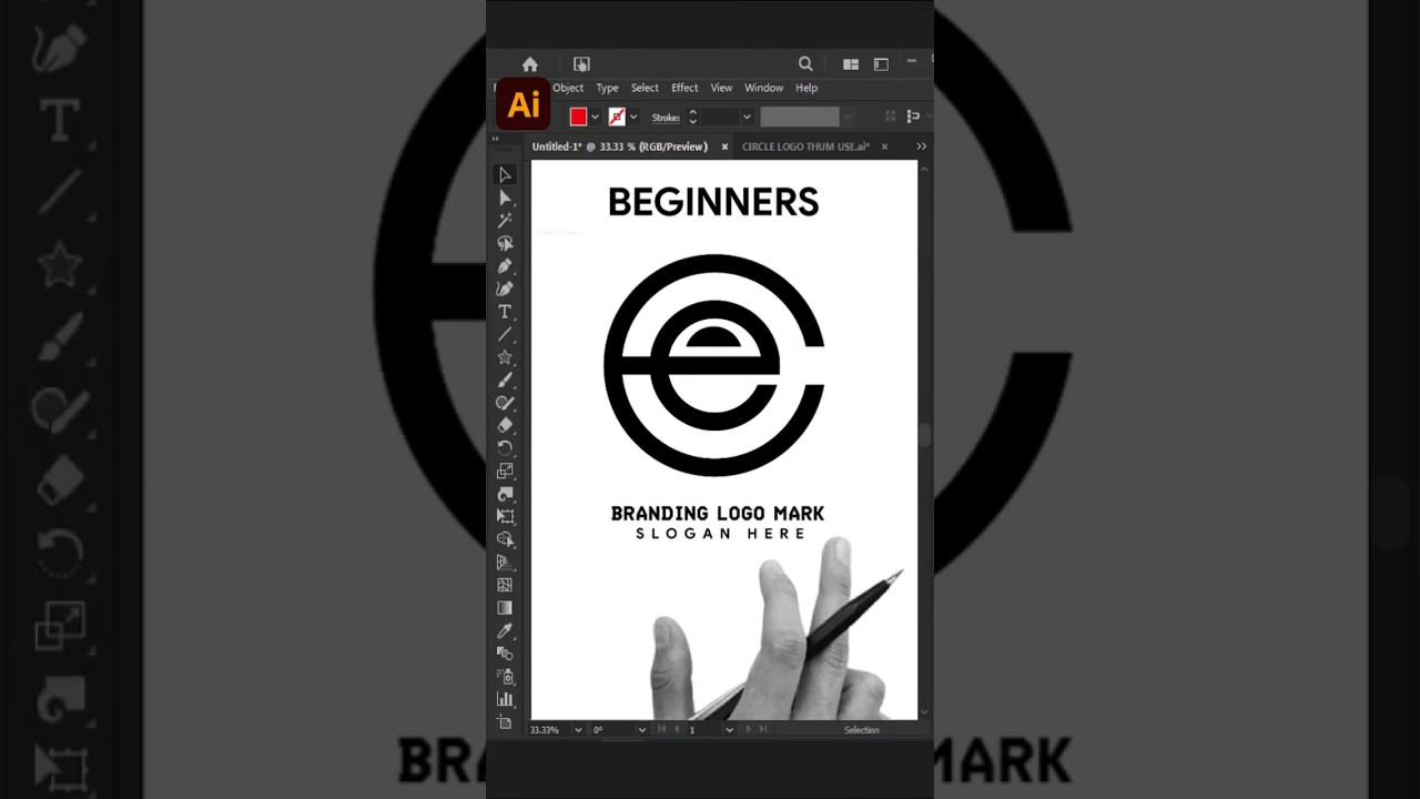 Adobe Illustrator 2026 Tips - How To Create E Monogram Logo Design Process 