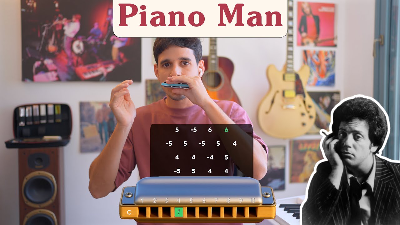 מפוחית - איך לנגן Piano Man 🎹 השיר המלא