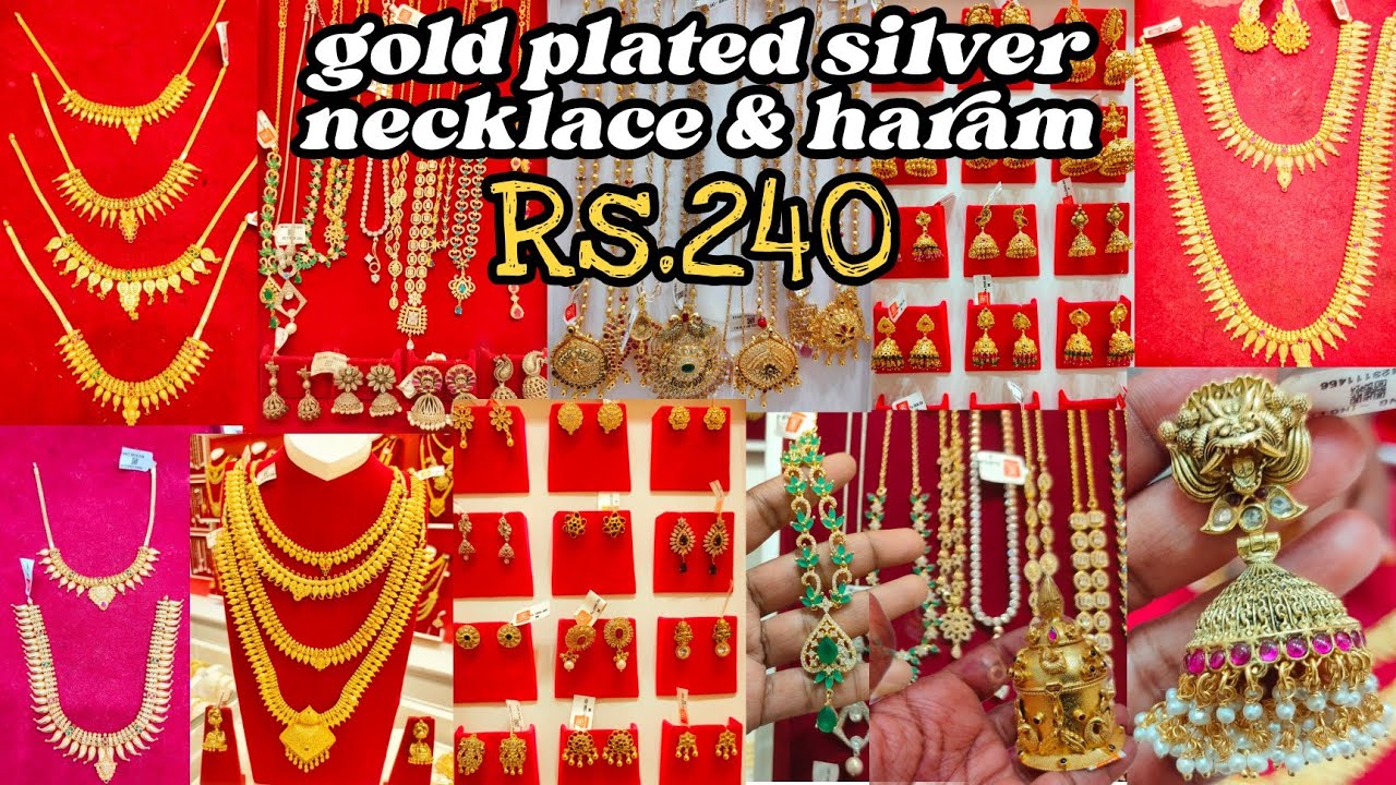 Rs.240 gold plated silver jewellery/necklace/haram/jumka earring/pendent/stone necklace/antique