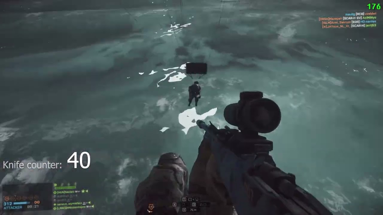 Battlefield 4 hardcore [SCOUT]knife compilation - fekdani