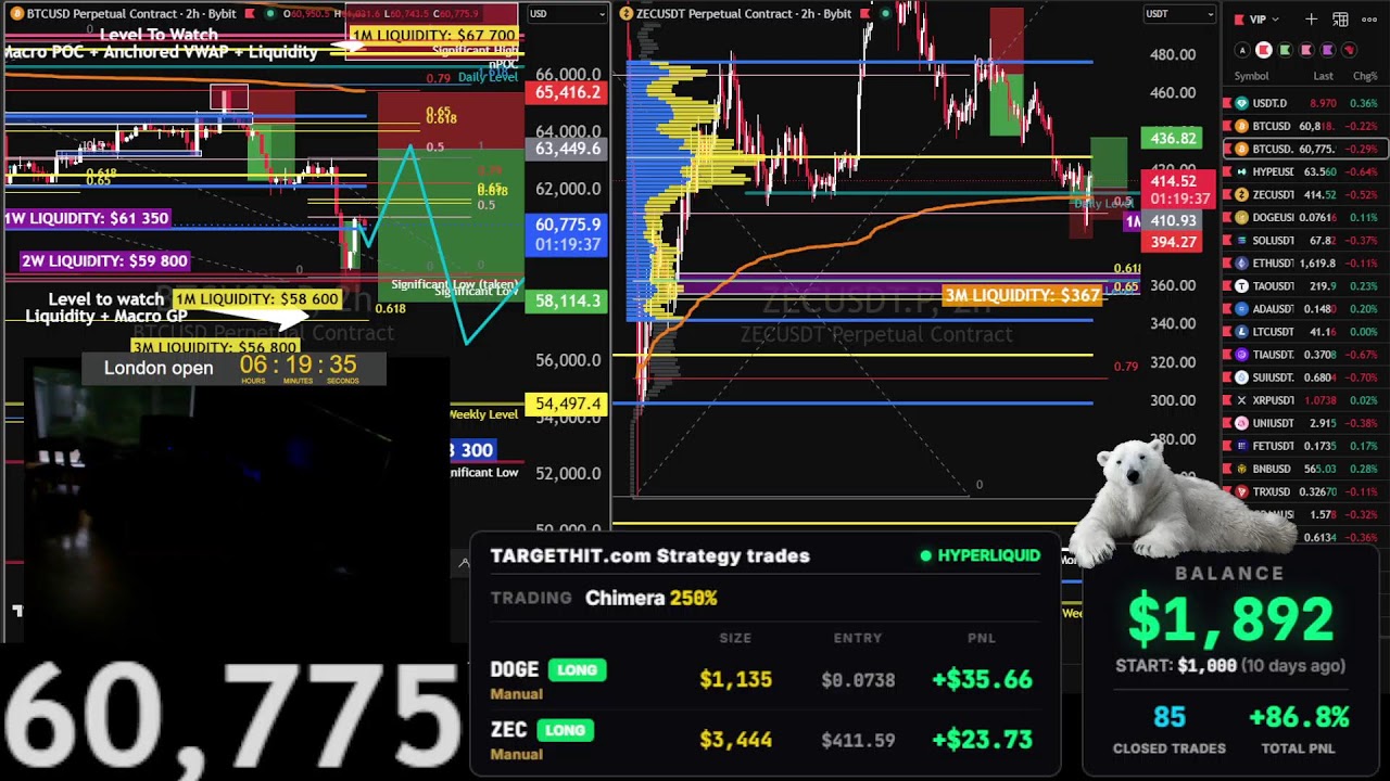 Live Bitcoin Trading 24/7 * Capitulation warning *