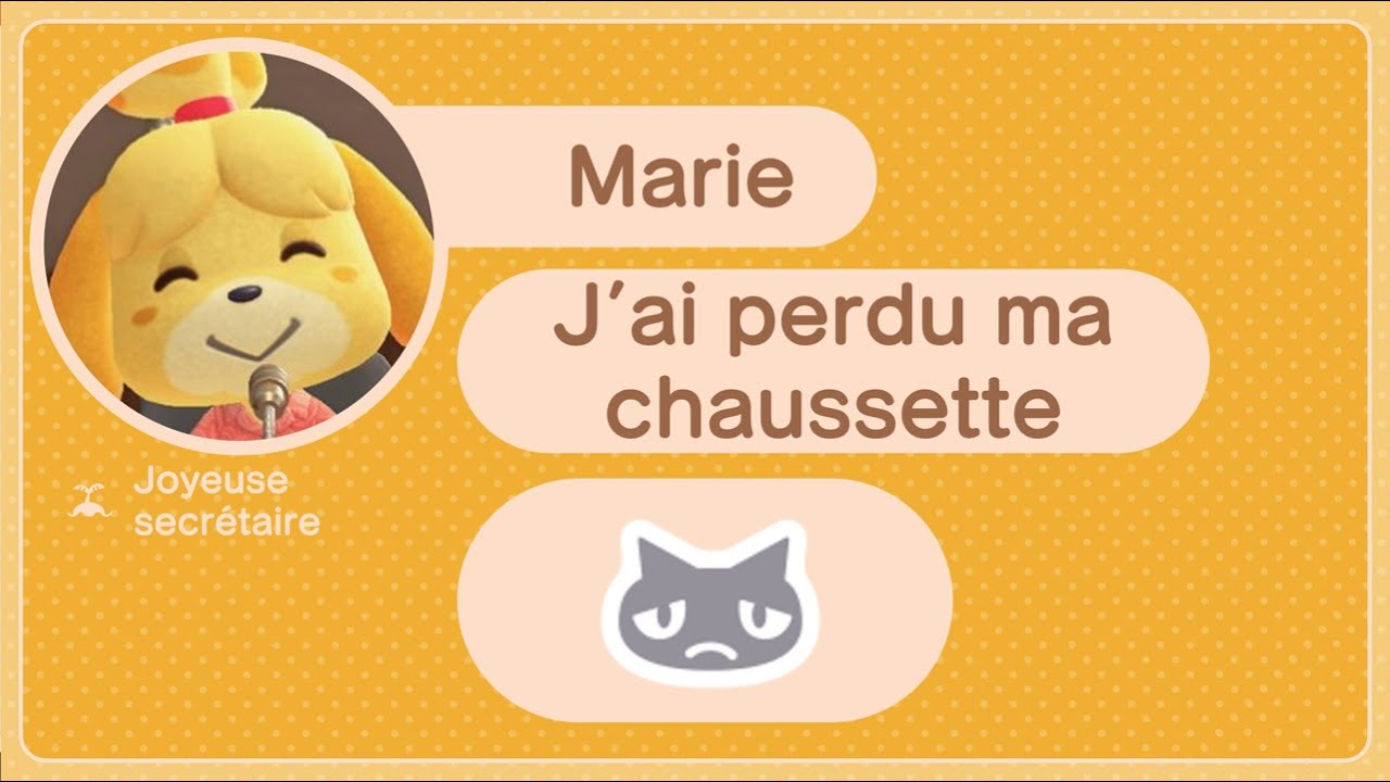 QUAND MARIE A PERDU SA CHAUSSETTE - Animal Crossing New Horizons
