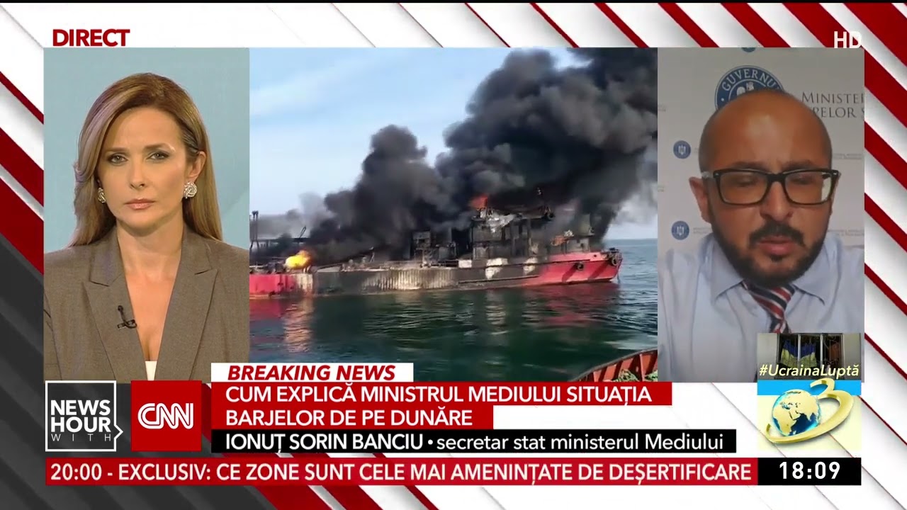 Cum explică ministerul Mediului incidentul ecologic de pe Dunăre cu cele 3 barje încărcate cu cărbun