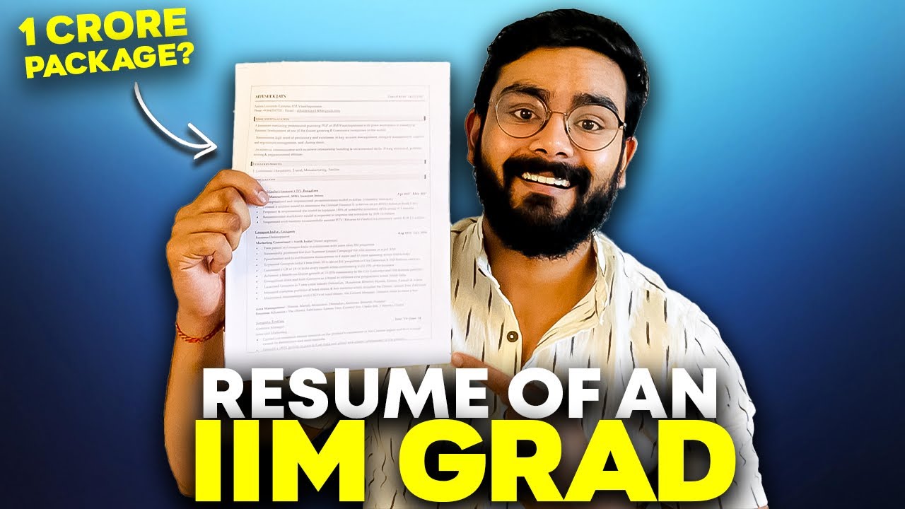 How to Write a Resume | CV Format of an IIM grad