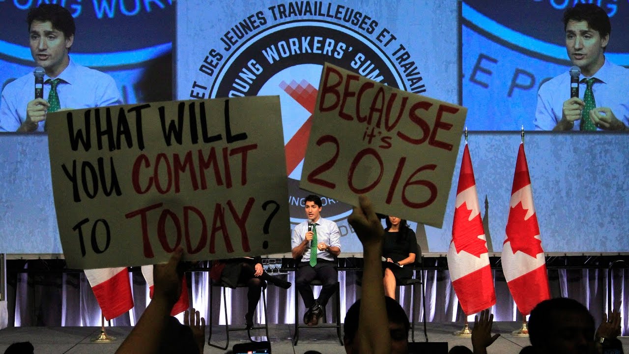 PM Trudeau greeted by heckles and jeers at youth labour forum