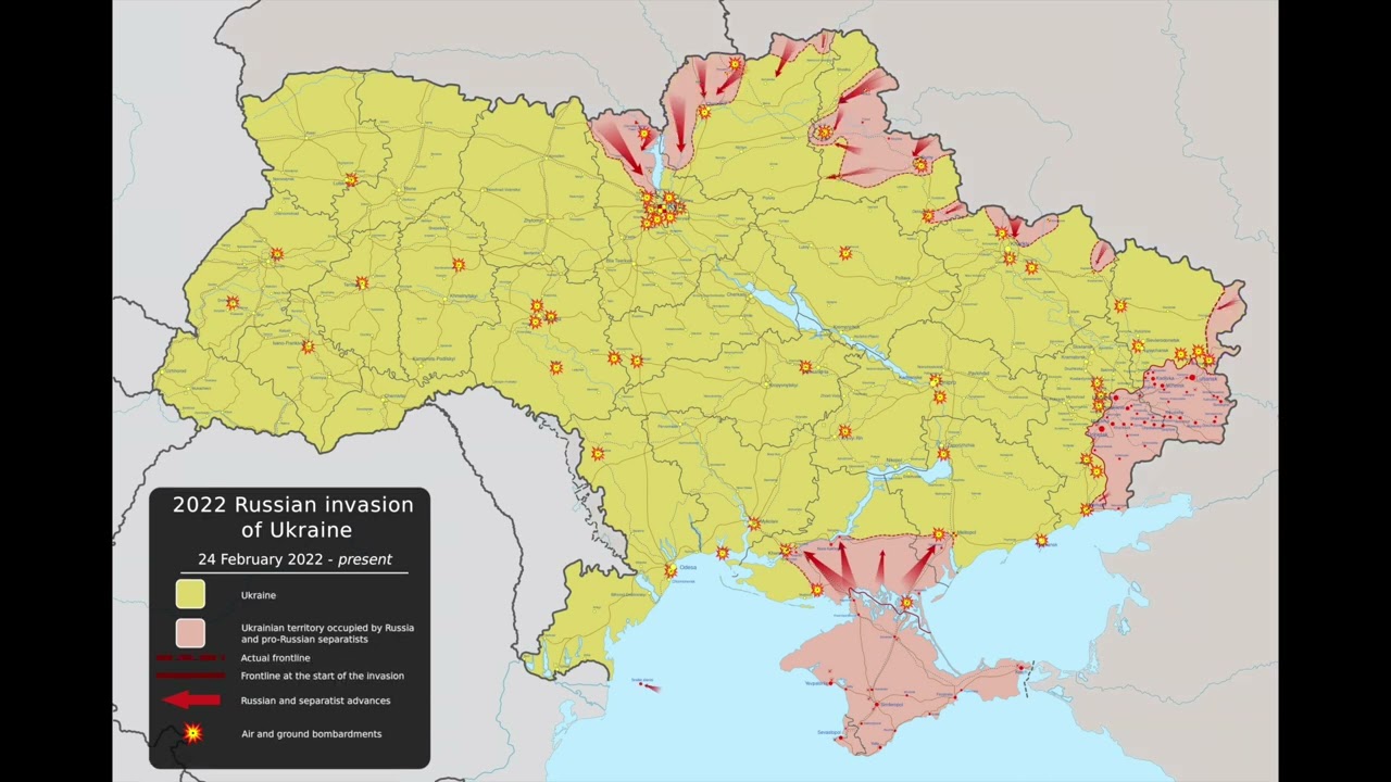 And So It Begins - Russo-Ukrainian War Map: Time Lapse February 24 to 28 2022