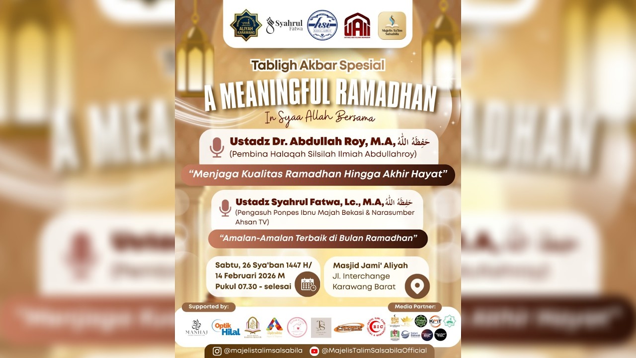 [LIVE] Ustadz Syarul Fatwa, Lc., M.A - Amalan-amalan Terbaik di Bulan Ramadhan