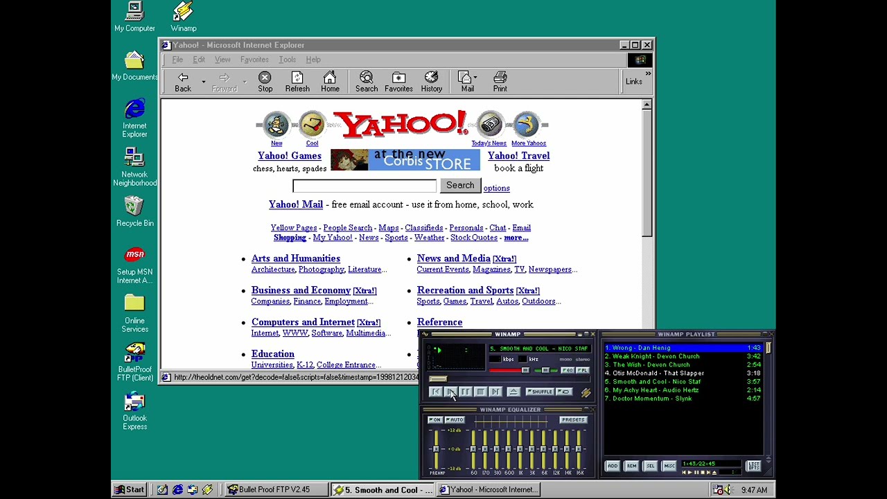 Winamp on Windows 98 SE