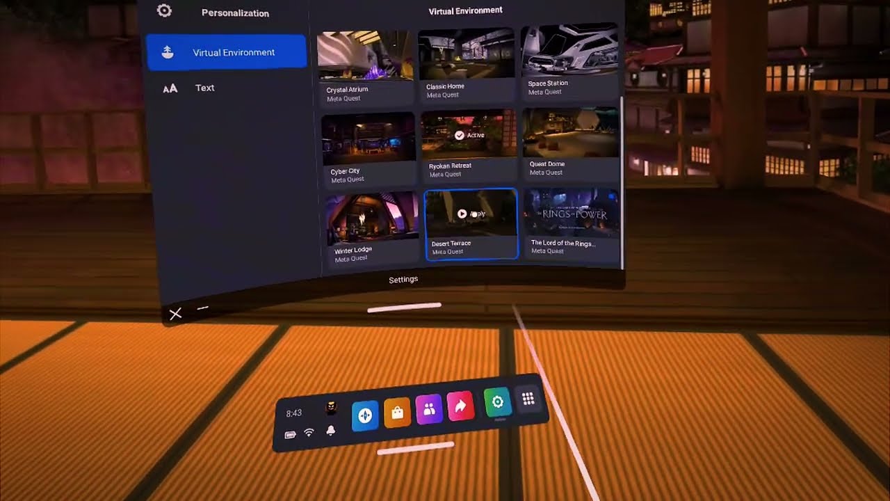 How to Change Home Environment in Meta Oculus Quest 2 - Home Area Guide with Actual Interface in 4K