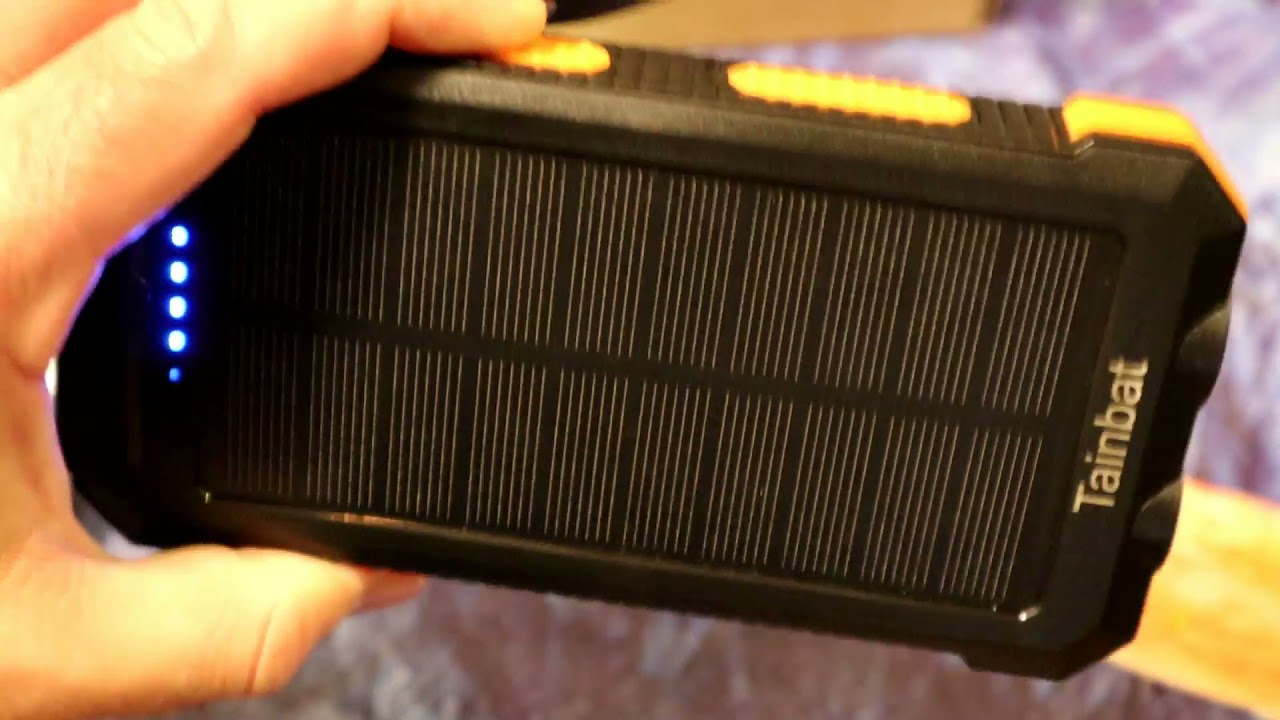 Tainbat Solar Charger 30000mAh Power Bank With Dual Output Ports And LED Flashlight Gadget Review