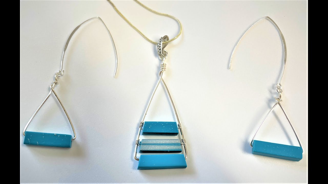 Quick Wire and PC extruded beads - Pendant and Earrings.