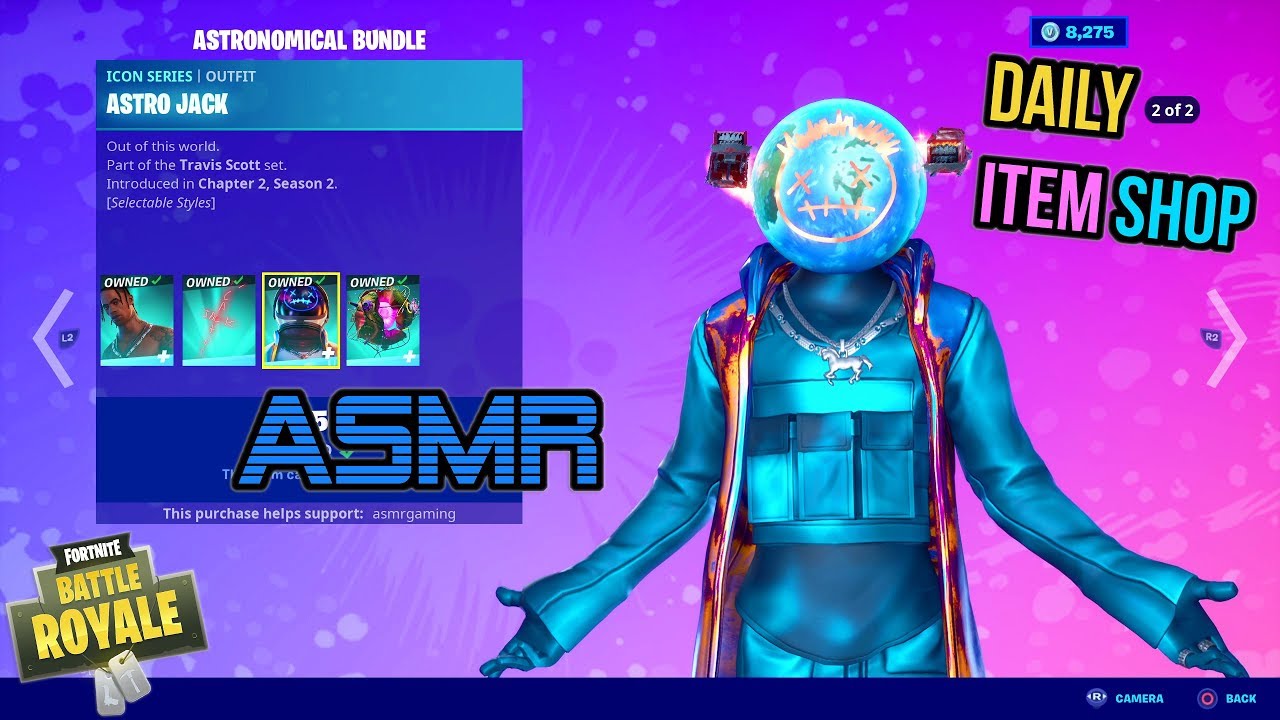 ASMR 🌵🔥 Fortnite NEW Astro Jack Travis Scott Skin Bundle! Daily Item Shop Update 🎮🎧 Relaxing 😴💤