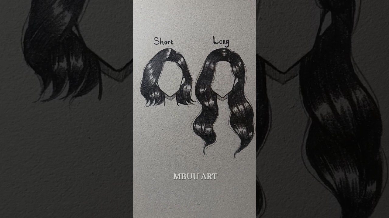 Рисуем короткие и длинные волосы у девушек✏️ #рисование #туториал #какнарисовать #скетч #арт #shorts