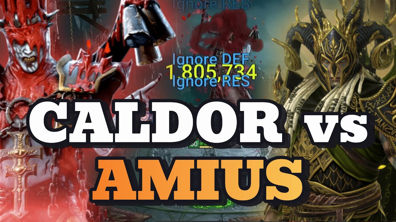 Raid Shadow Legends - Bladechorister Caldor vs Amius