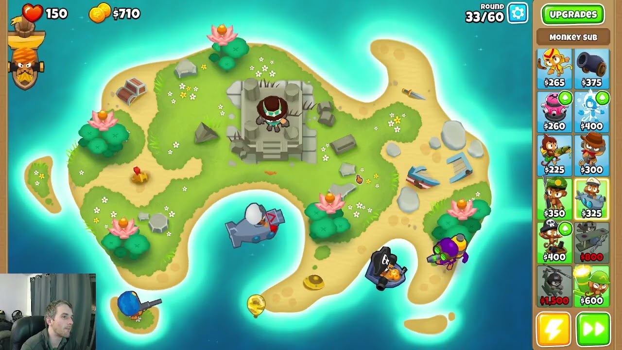 Остров Лотоса на среднем уровне сложности: Bloons TD 6