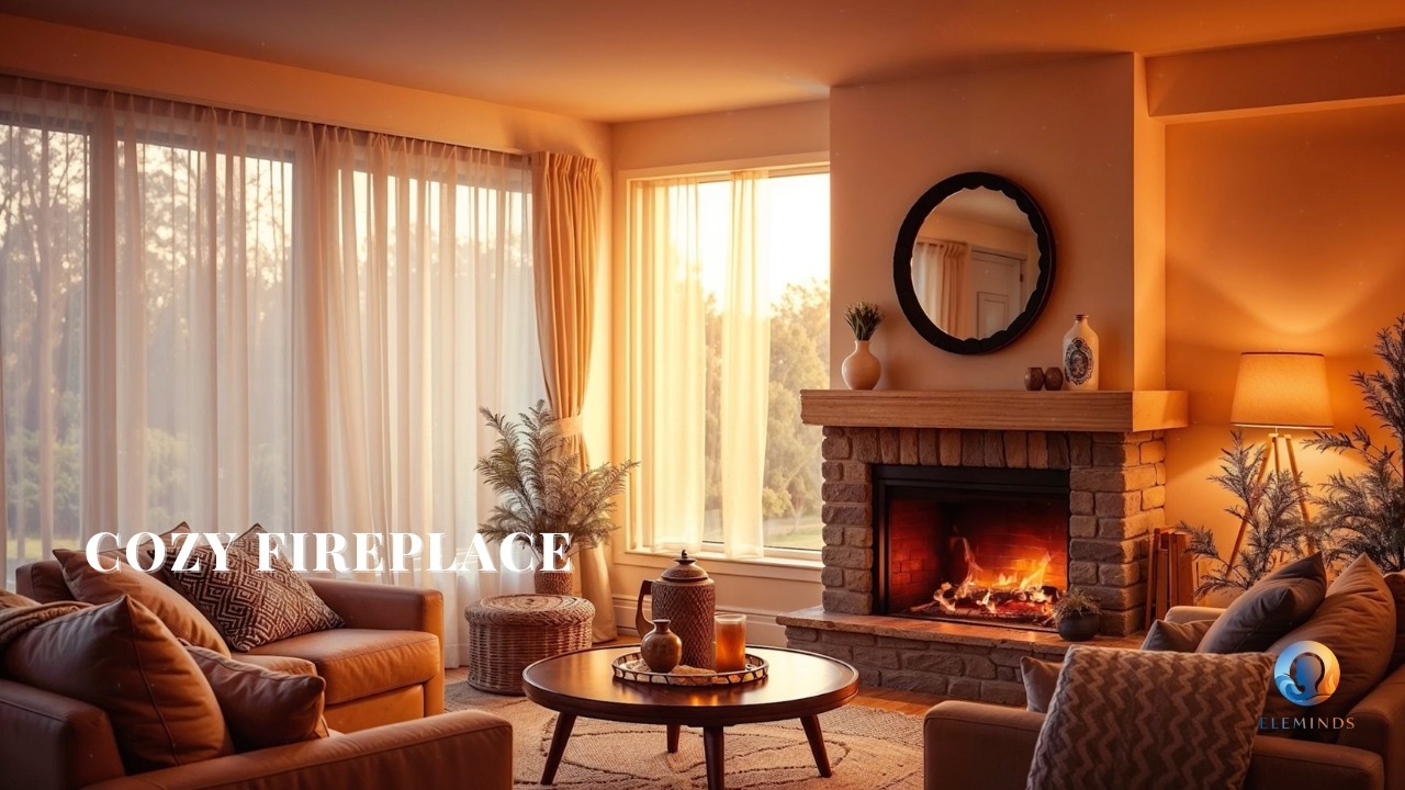 Golden Hour Fireplace Ambience – Cozy Evening Relaxation