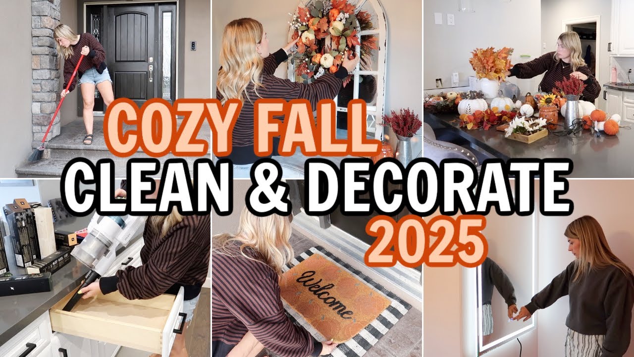 FALL CLEAN WITH ME | WHOLE HOUSE CLEAN & DECORATE 2025 | CLEANING MOTIVATION | Inyouths LED Mirror