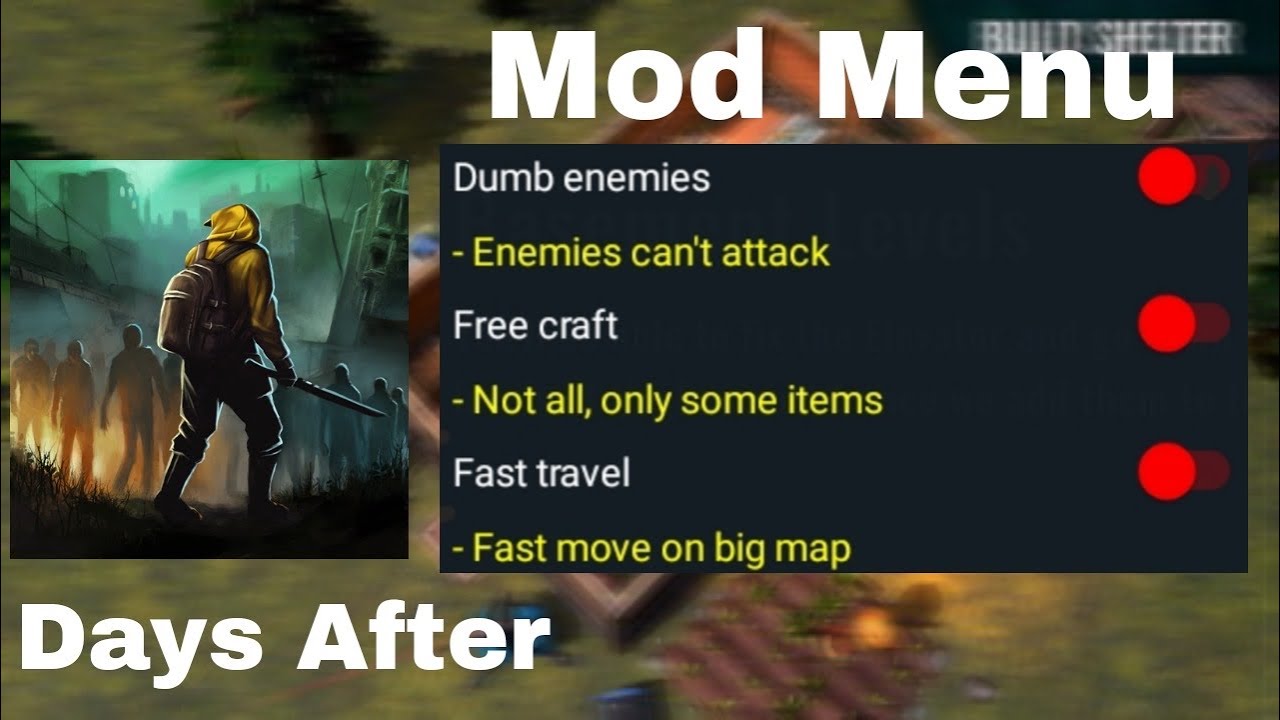 Days After MODS (Mod Menu, Dumb enemy, Free craft(only works with some items))v8.2.1+MEDIAFIRE