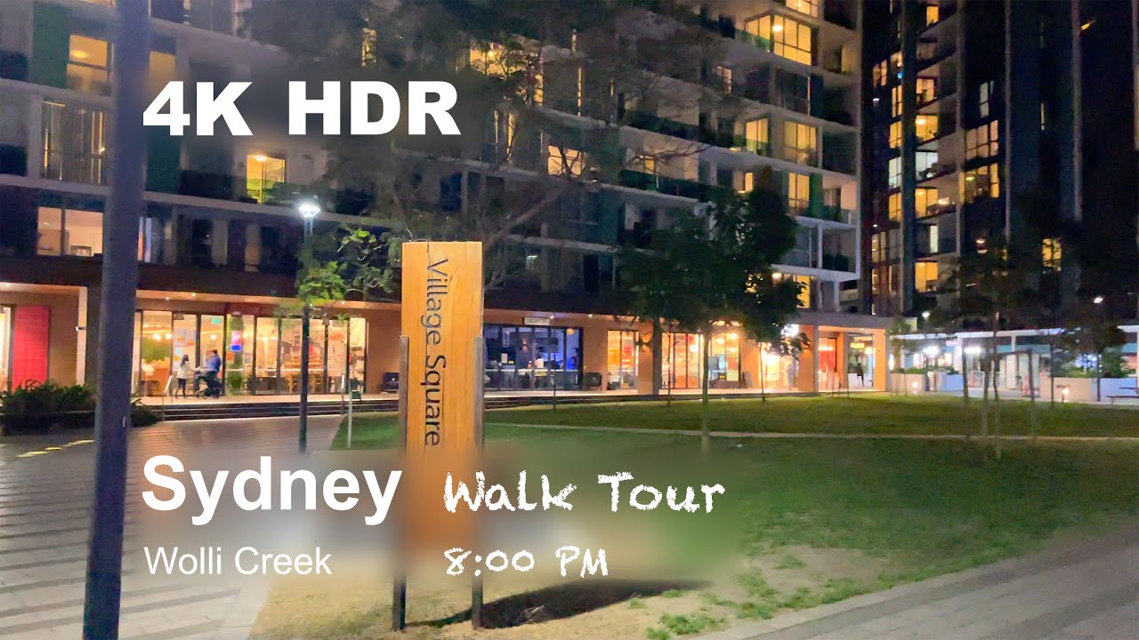 🇦🇺 Sydney Night Walk Tour: Wolli Creek 4K HDR (Aug 2021)