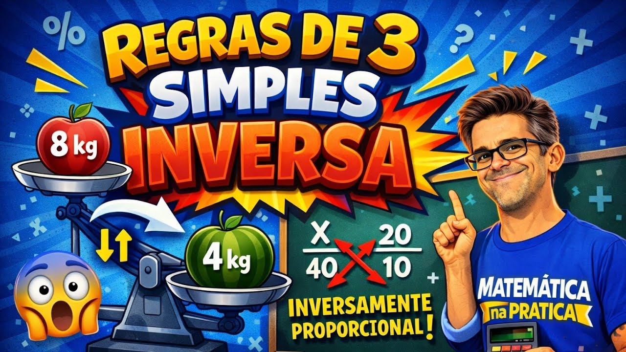 REGRA DE 3 INVERSA SIMPLES! 💥 Aprenda em 5 MINUTOS (NUNCA ERRE)