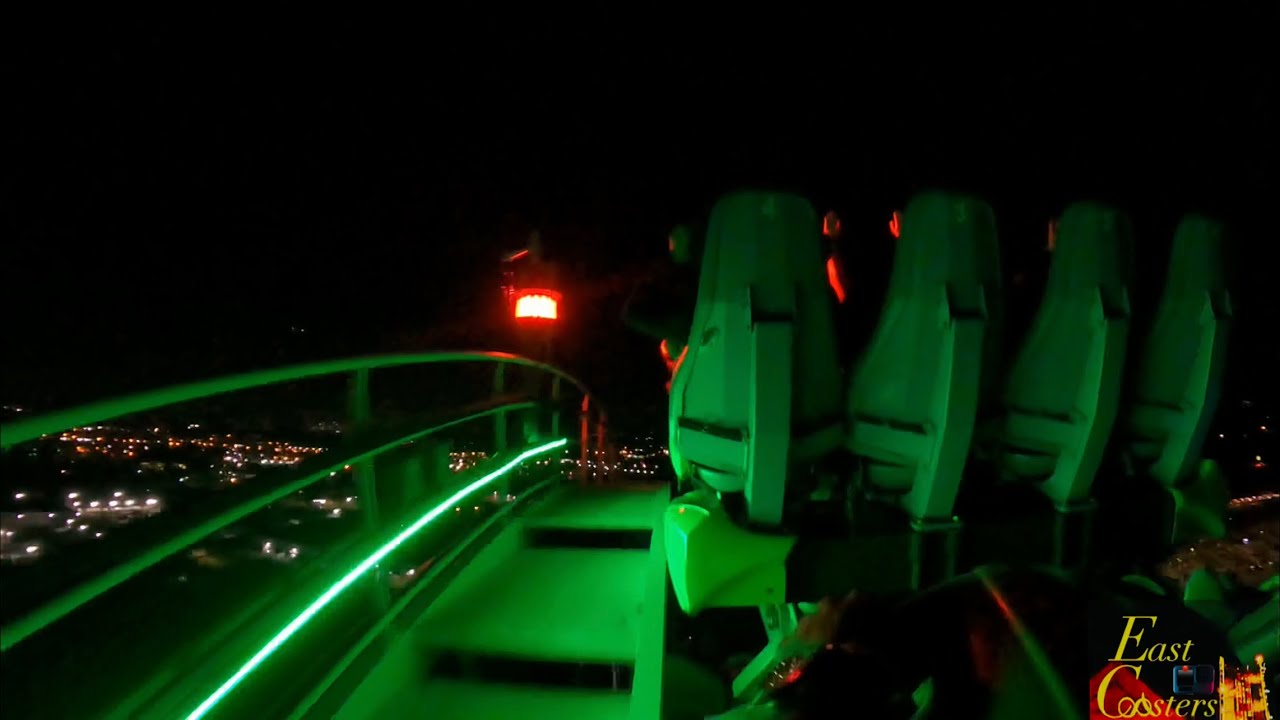 Fury 325 POV 4K @Night Back Row 60fps Horizon Leveled Carowinds, NC