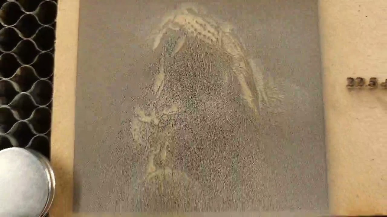 testing halftone laser settings in lightburn