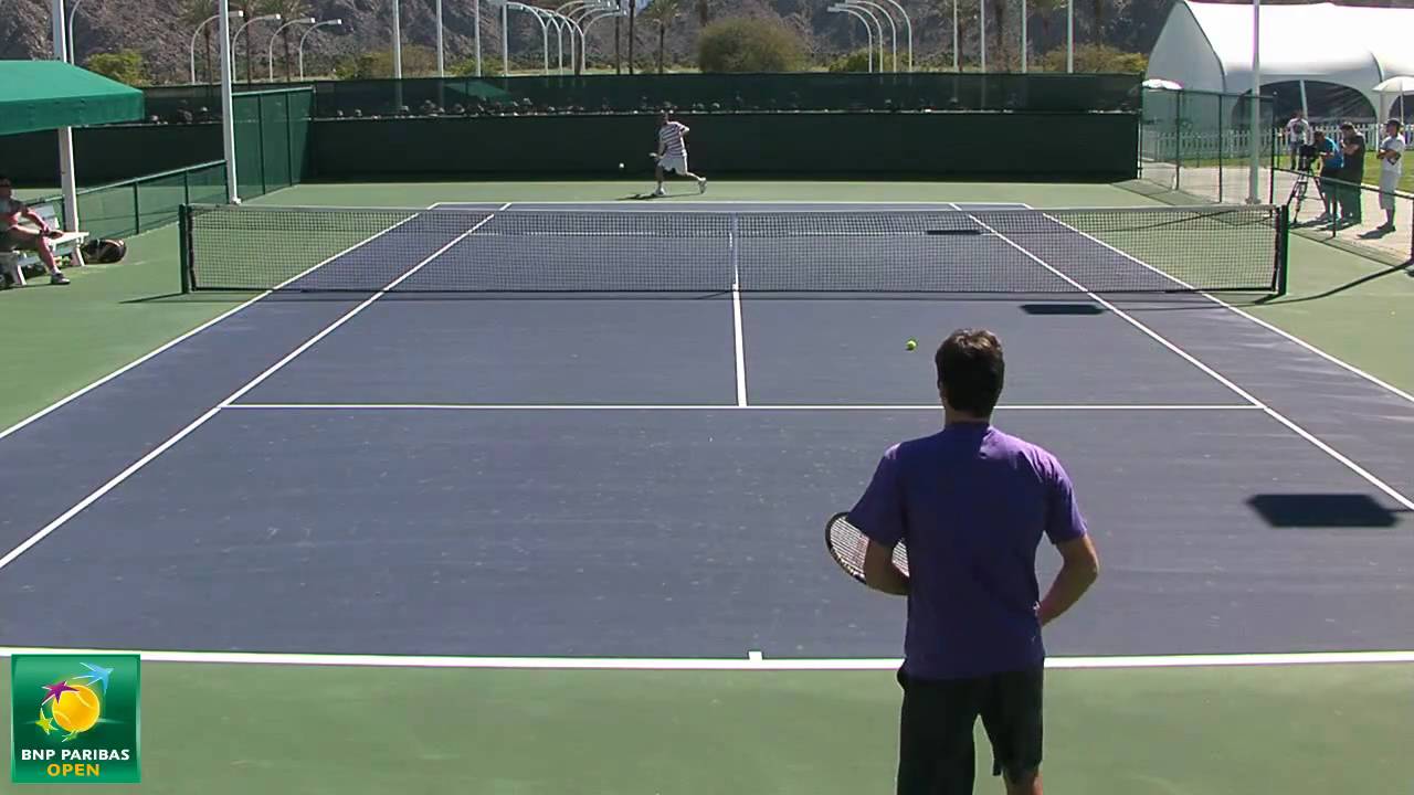 Roger Federer Warming Up in HD -- Indian Wells Pt. 07