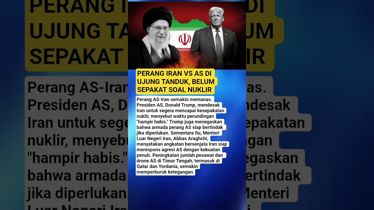 PERANG IRAN VS AS DI UJUNG TANDUK, BELUM SEPAKAT SOAL NUKLIR