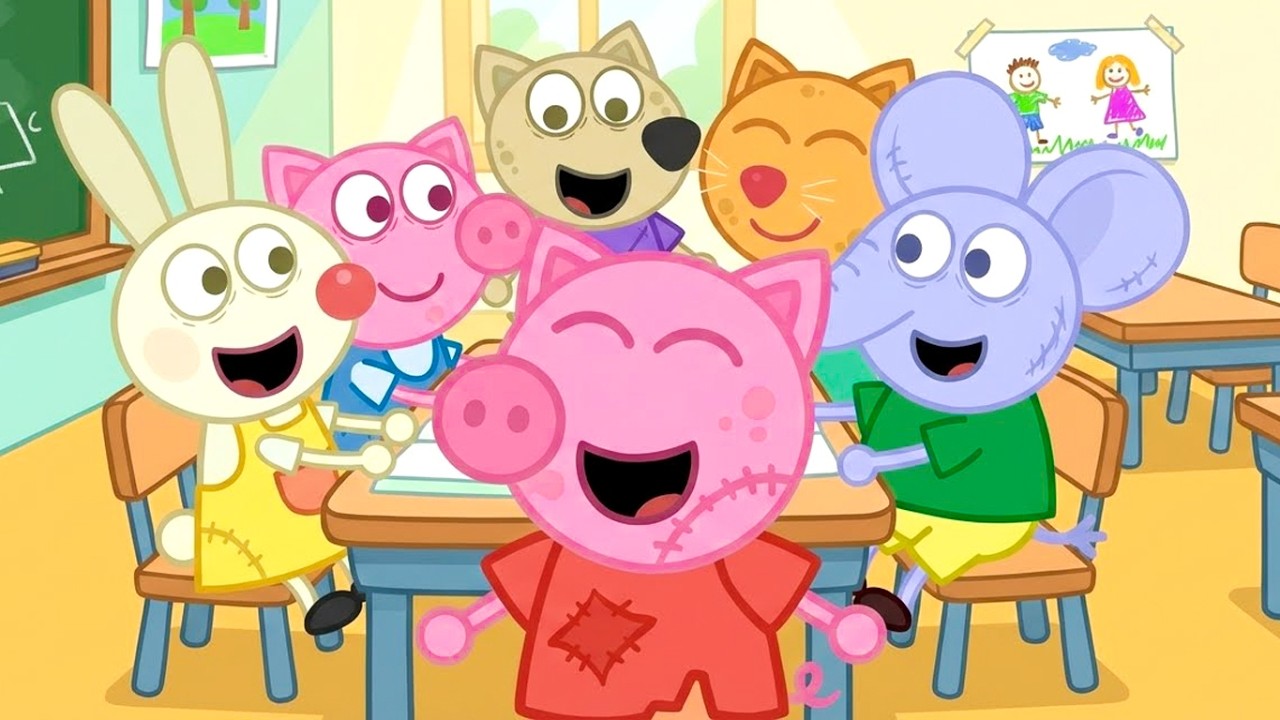 Peppa gets ready for the new baby in sibling school 🍼 🏫 🐷🎵 Peppa Funny Cartoon Songs
