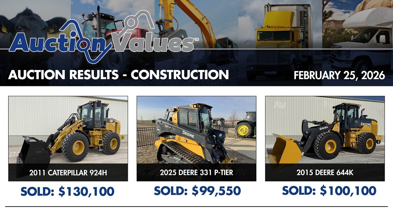 Construction Equipment Auction Results - February 25, 2026