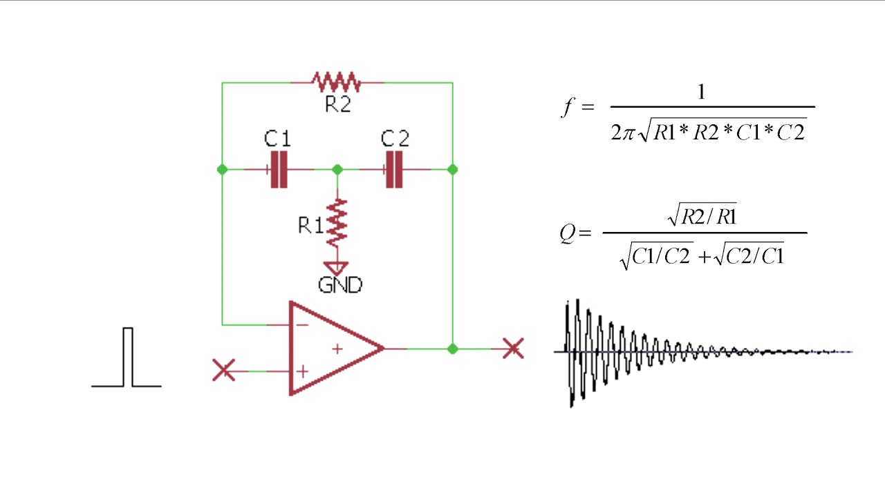 Synthesized Drum Sounds with the Bridged T network filter, schematics, circuit and oscilloscope