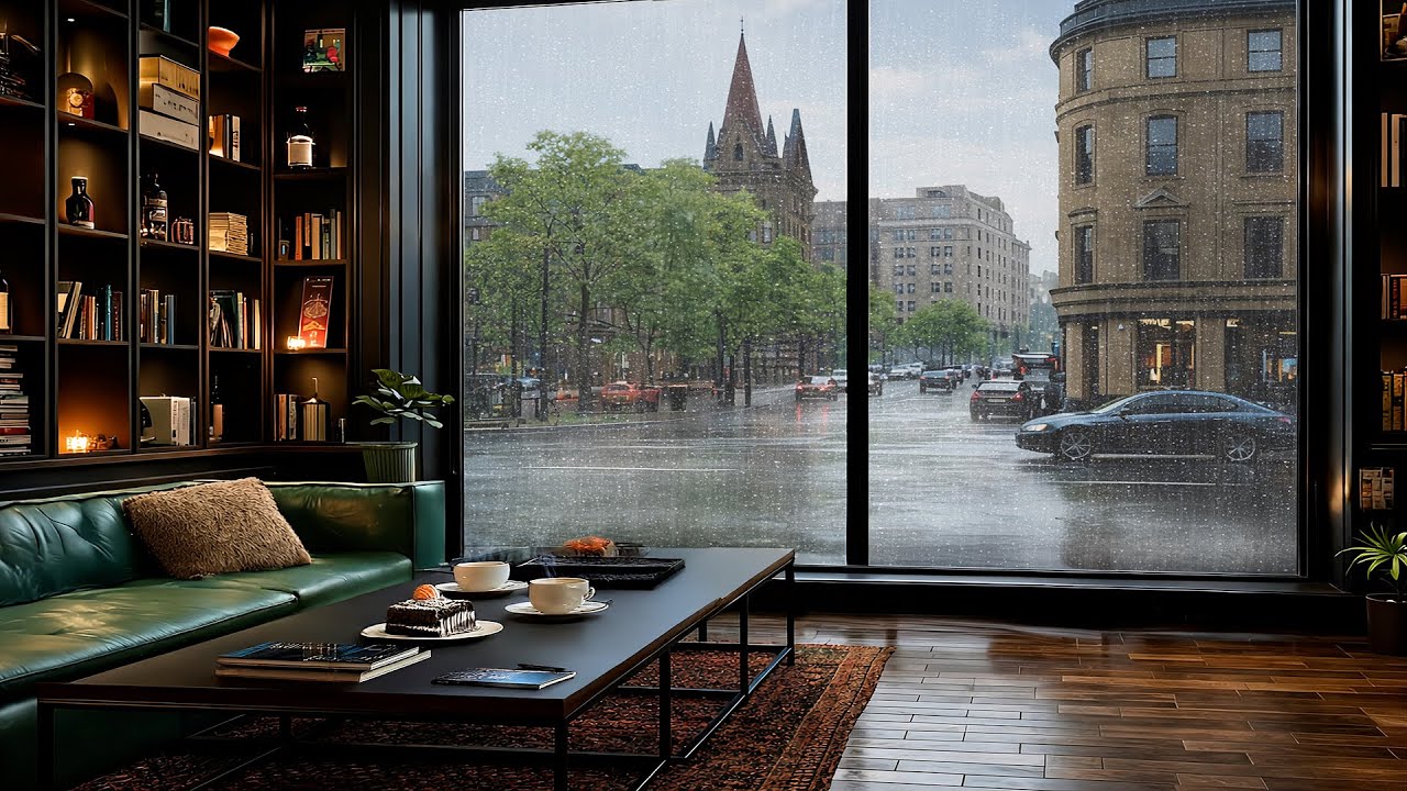 Smooth Jazz Music for Wine Nights | Soft Rain Ambience | Velora Jazz