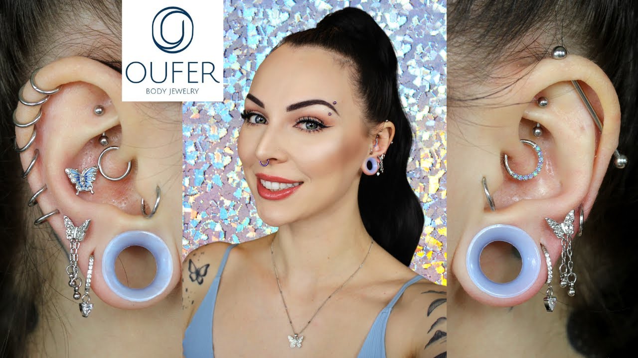 OUFER Body Jewelry Haul + Try on! | Navel, Lobes, Daith, Conch, Septum