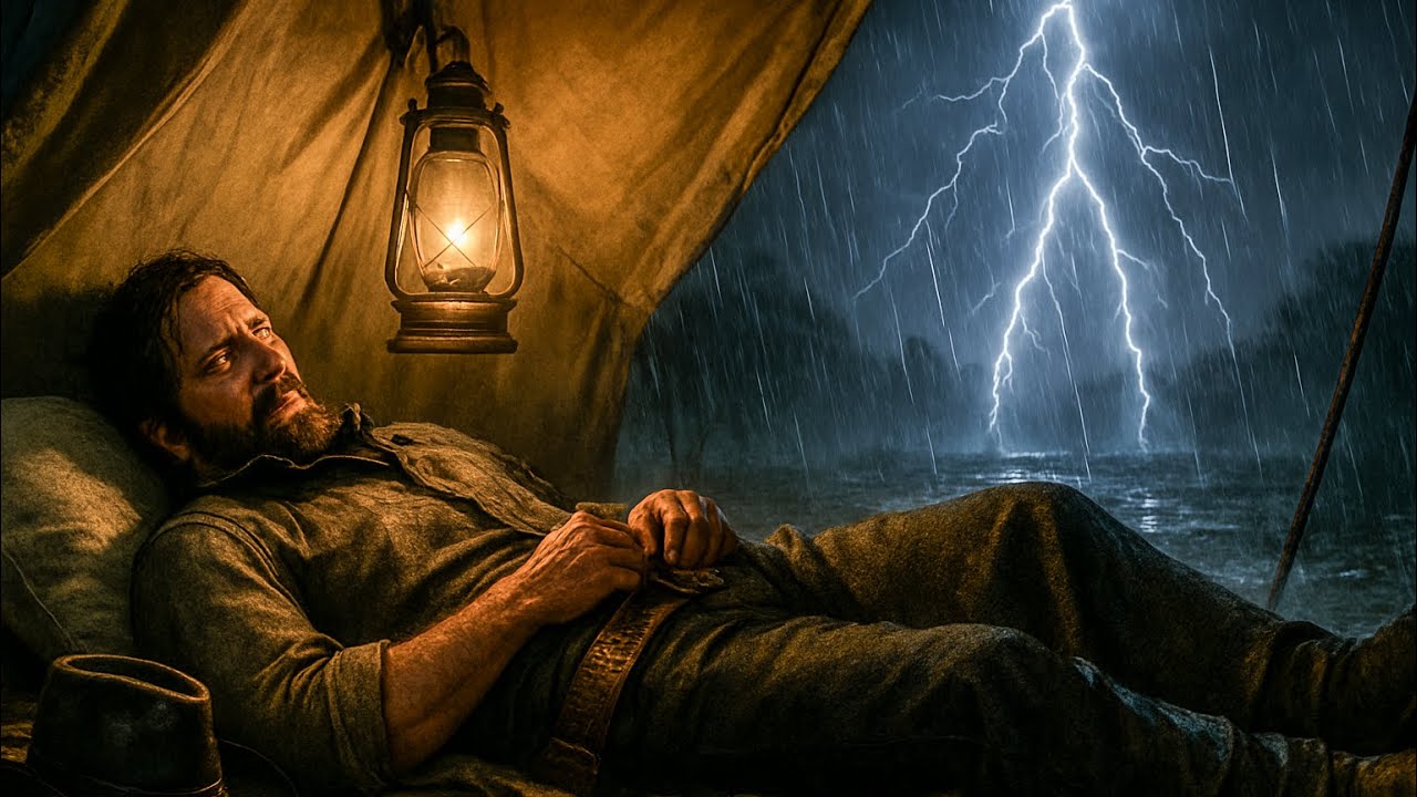 John Sleeping Alone in a Cozy Tent During a Heavy Thunderstorm | RDR2 ASMR