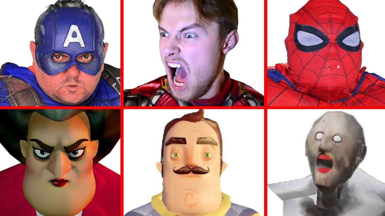 Superheroes VS Scary Teacher 3D VS Hello Neighbor VS Granny