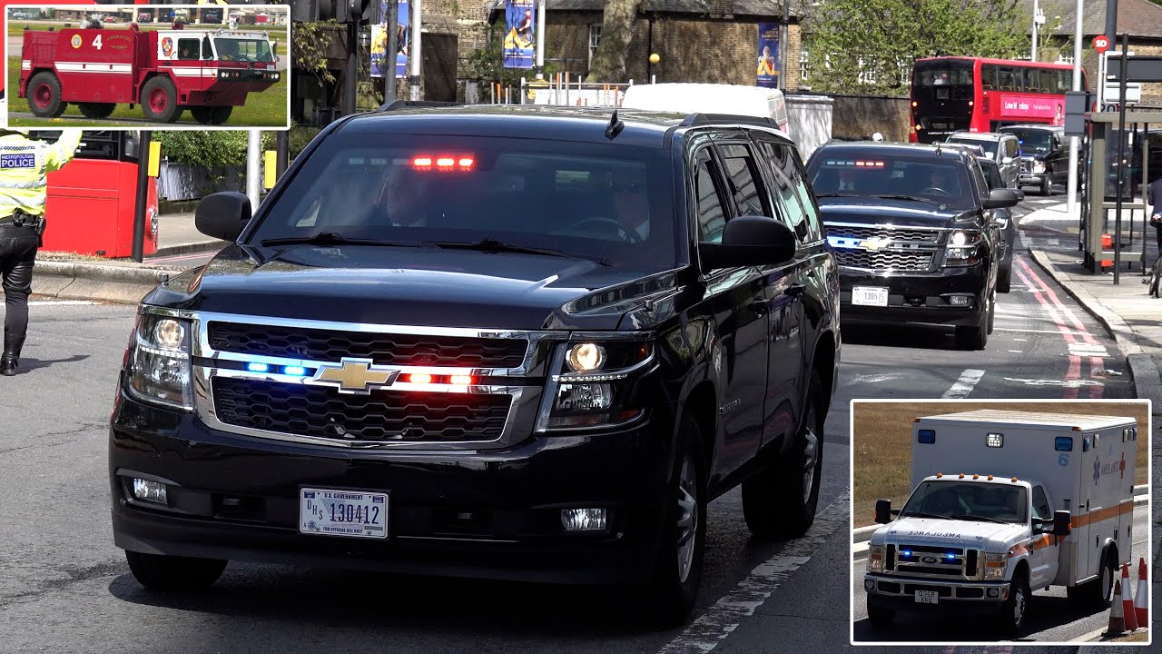Jill Biden's motorcade and other US Government vehicles in England 🇺🇸 🇬🇧