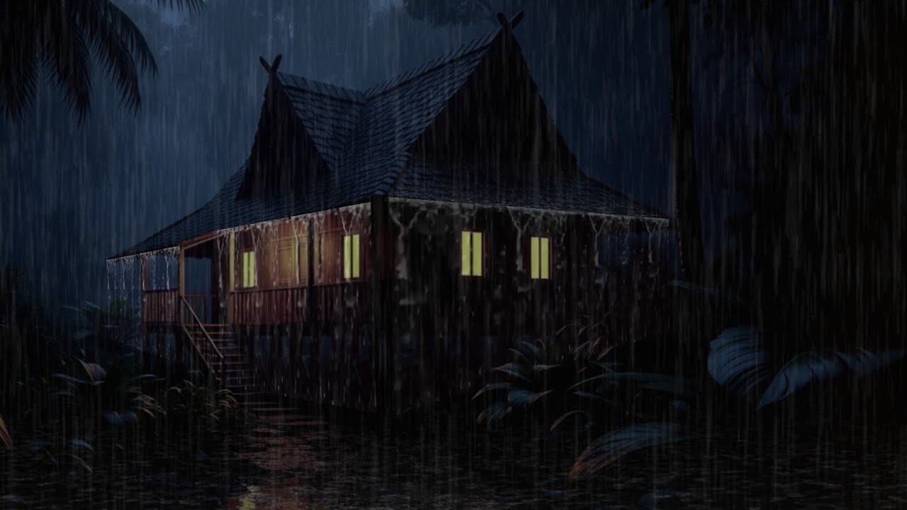 Perfect Rain Sounds for Sleeping | Night Rainstorm with Gentle Thunder Echoes