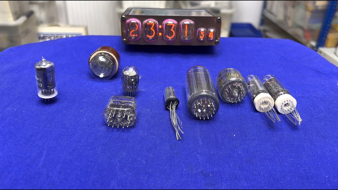 Detailansicht diverser Nixie Röhren