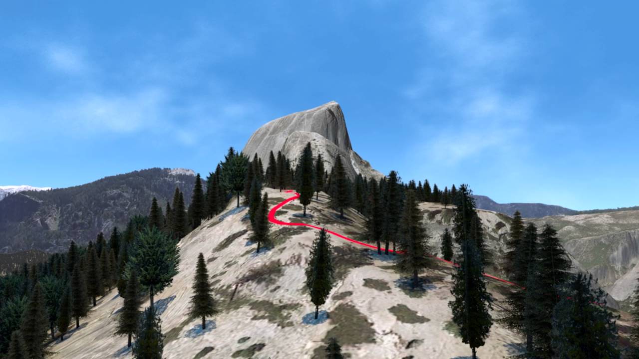 3D Fly Through of Yosemite Valley - Blender