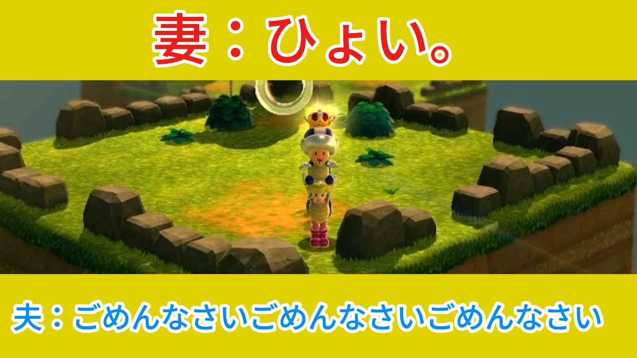 夫、調子に乗りすぎて身の危険を察知【スーパーマリオ3Dワールド】夫婦ゲーム実況#16