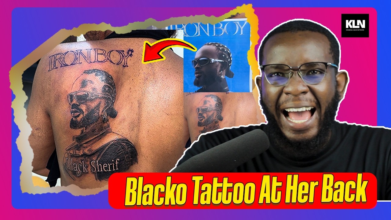 Lady Tattoos Black Sherifs Face On Her Back & People Are Talking