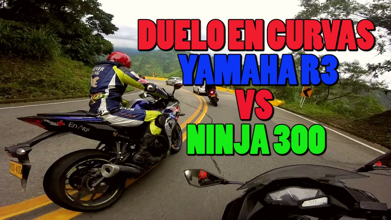 YAMAHA R3 VS NINJA 300 | SOLO CURVAS DUELO | JULIAN CALDERON - ANDRES MASB