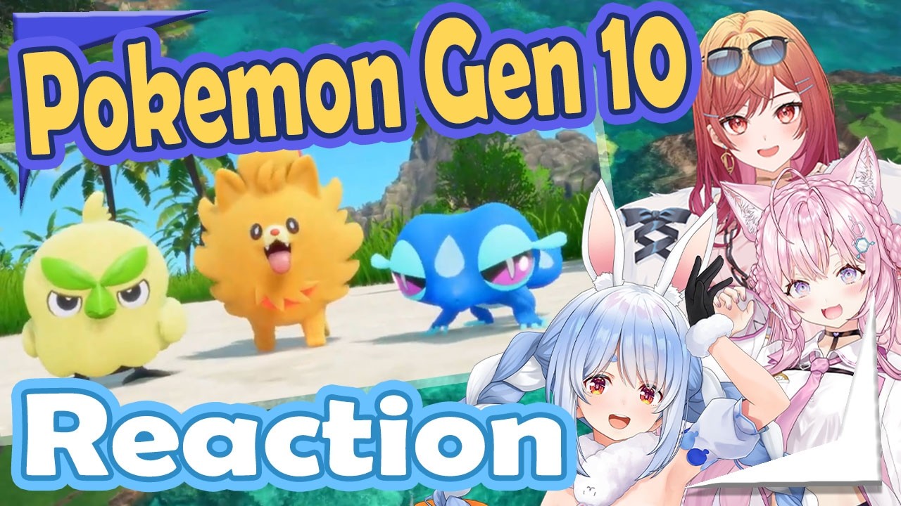 Pekora, Koyori and Ririka reacts to Pokemon Gen 10 Wind and Waves reveal【Hololive EngSub】