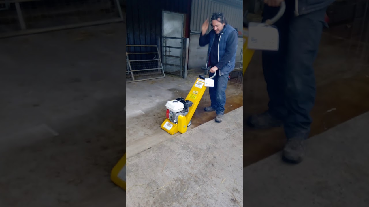 Bef200 Petrol floor scabbler to creat a chanel in floor for drainage