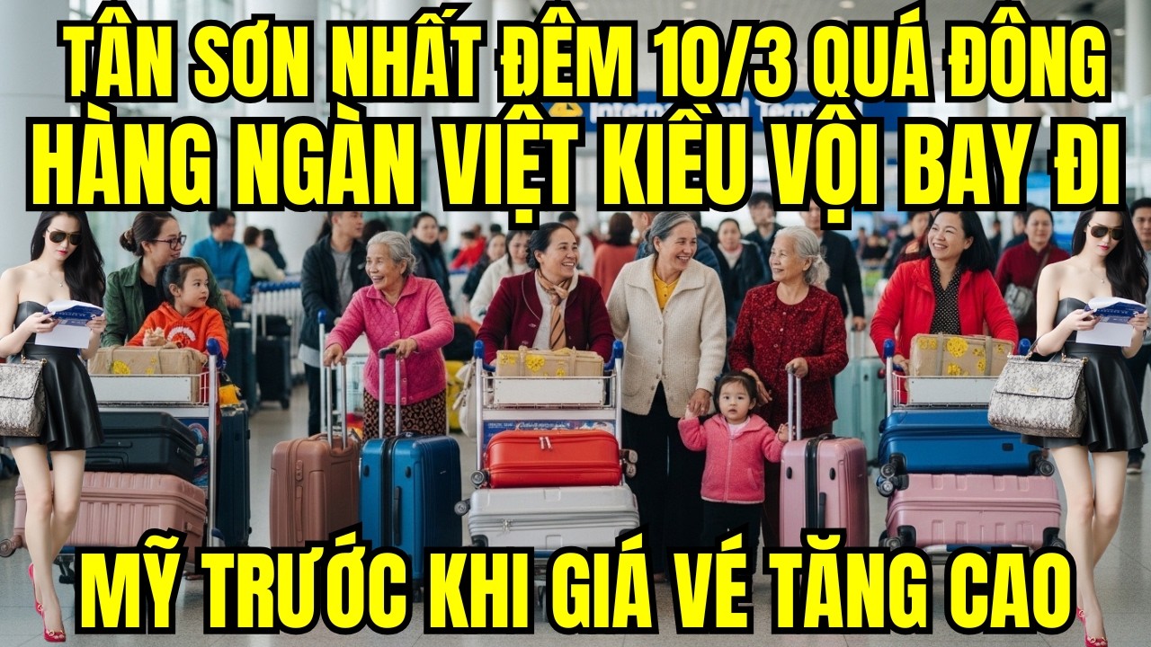 Sân Bay Tân Sơn Nhất Đêm 10/3 Quá Đông: Việt Kiều Bay Mỹ Trước Khi Giá Vé Tăng Vọt