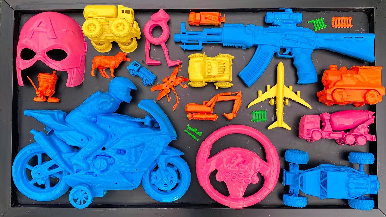 Membersihkan mobil mobilan, mobil balap, Truk molen, excavator, motor balap, mobil monster, pesawat